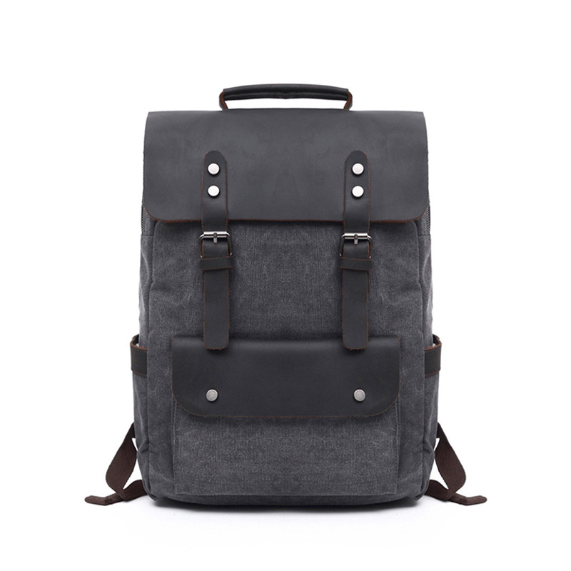 Custom Logo Vintage Canvas Sch - Leather Backpack Vintage 评论和价格